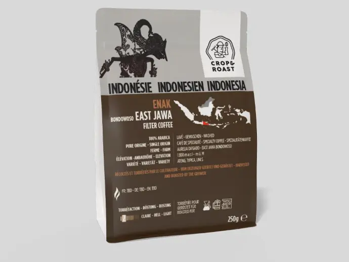 ENAK, Specialty Filter Coffee Bean, CROP and ROAST, East Jawa Bondowoso Indonesia, Washed